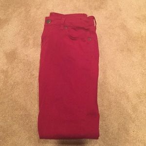 Red legging jeans from The Limited.