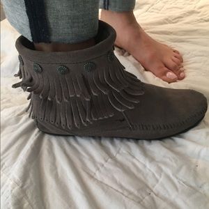 Minnetonka Gray Booties