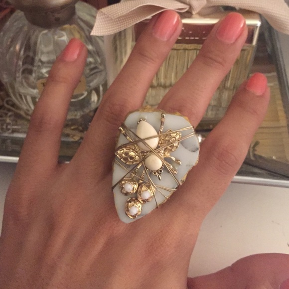 Boutique Jewelry - Jeweled Elastic Stone Ring