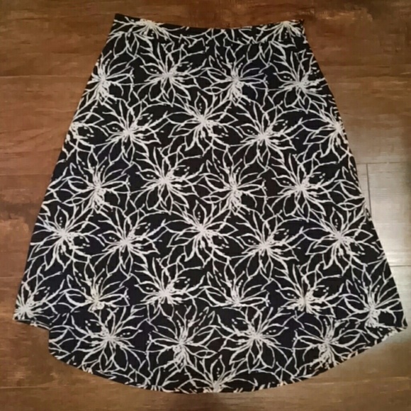 Black and Tan Printed Hi Low A-line skirt