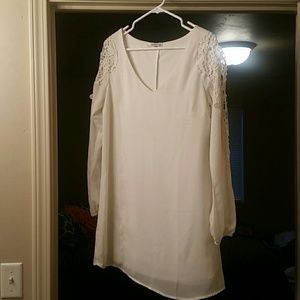 White crochet shift dress