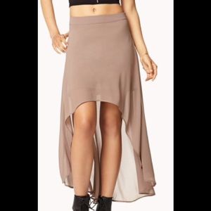 Brown High Low Summer Skirt
