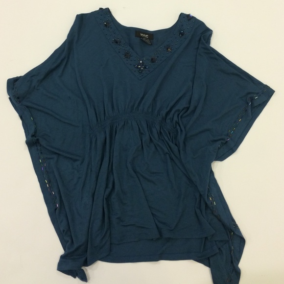 Beaded cinched boho blouse