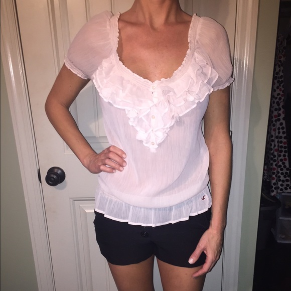 Hollister Tops - Light pink sheer top