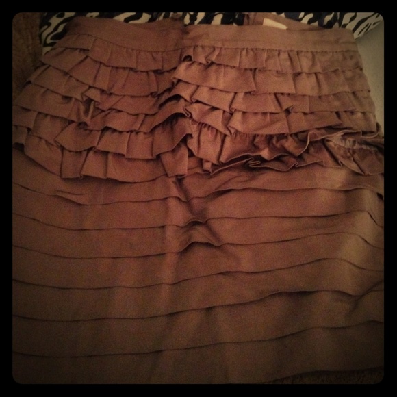 Tan High Waisted Skirt - Picture 1 of 3