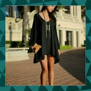 💥Flash Sale💥Black open sleeve chiffon mini dress