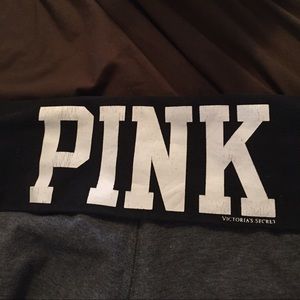 VS PINK Yoga pants. Dark grey with black band.