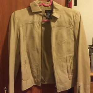 Guess Jeans authentic genuine leather jacket beige