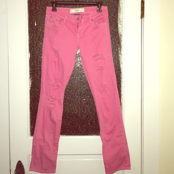 Pink ripped jeans