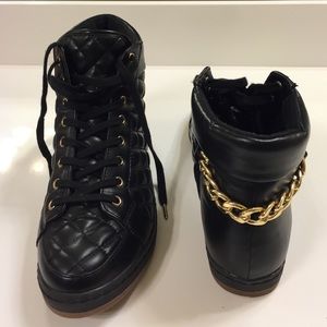 Black and Gold Sneakers