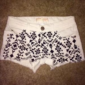 White and black Aztec shorts