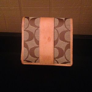 Authentic Brown Leather Coach Wallet