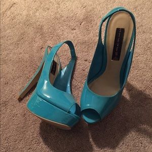 Teal pumps