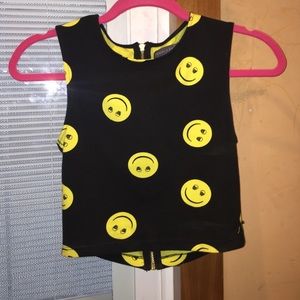 Kendall and Kylie smiley crop top