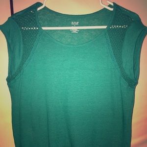 Green a.n.a. knit shirt blouse