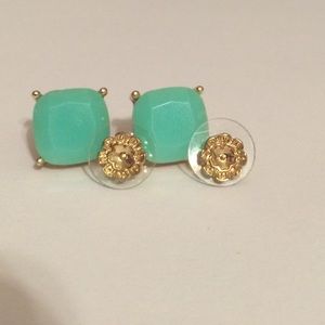 Gold and green / turquoise Kate Spade Earrings