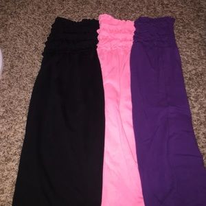 Black, coral, and deep purple swimsuit cover ups!