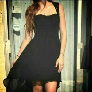 High low Lace Black Dress