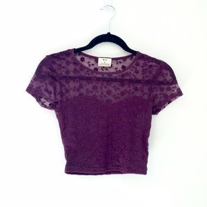 Purple lace crop top