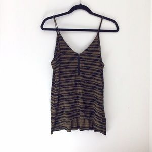 Moss green and black tank top