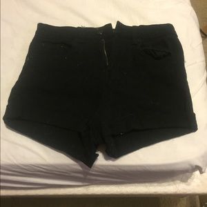 black high waisted shorts