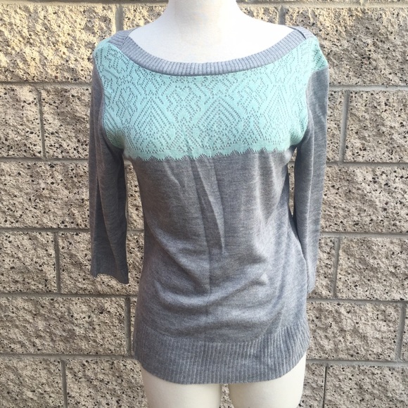 Sweaters - Mint and Gray Sweater