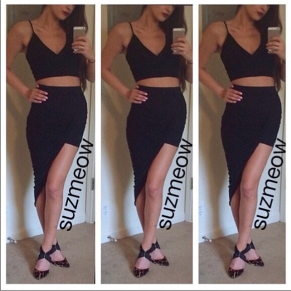 Dresses & Skirts - CLEARANCE SALE! Asymmetric Black Wrap Skirt - M