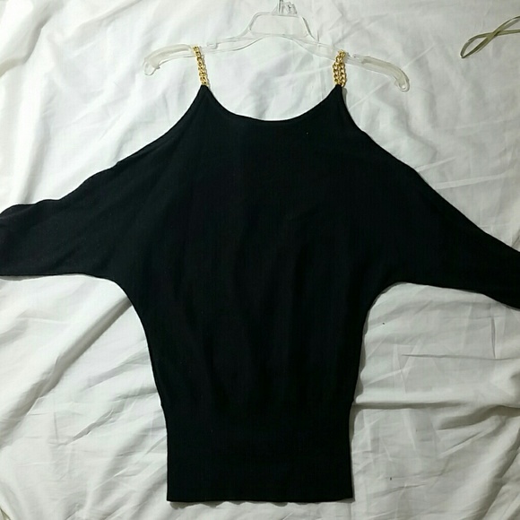 Black shimmer chain straps