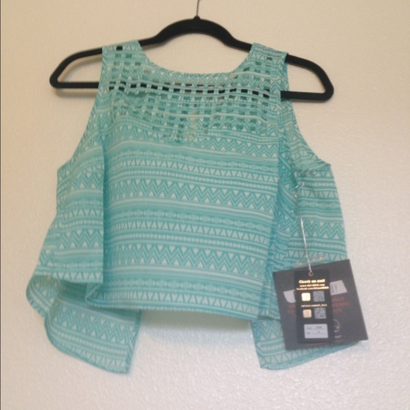 Mint/Light Blue FlyAway Top