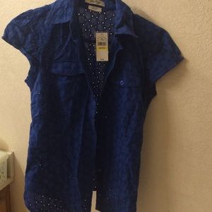 Blue xs button down short sleeve shirt