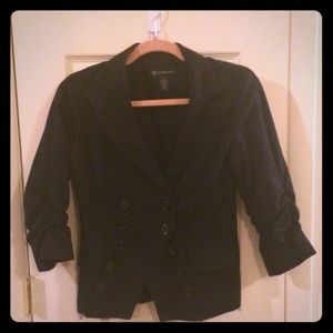 I.N.C. Black Blazer with Ruched Sleeves