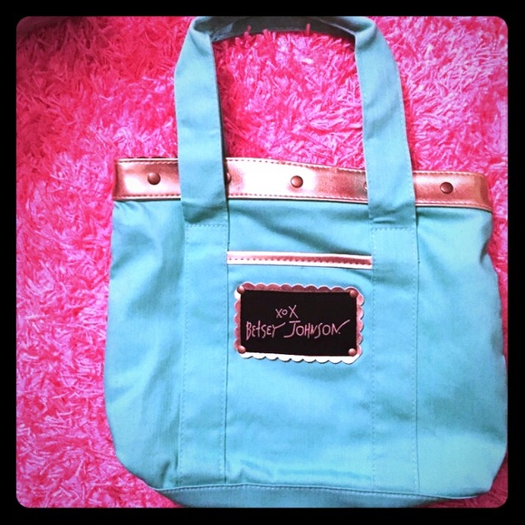 Like new Betsey Johnson small turquoise tote