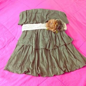 Forest Green Tube Top w/ Belt