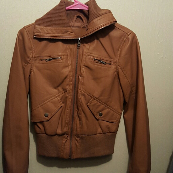 Brown leather jacket