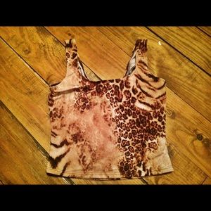 Vintage spandex crop top / swim top