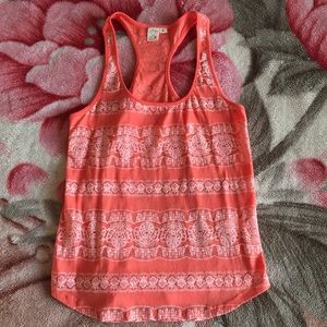 Orange/white tribal tank