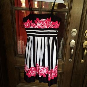 Cocktail Dress by SARA JANE Black White & Hot Pink