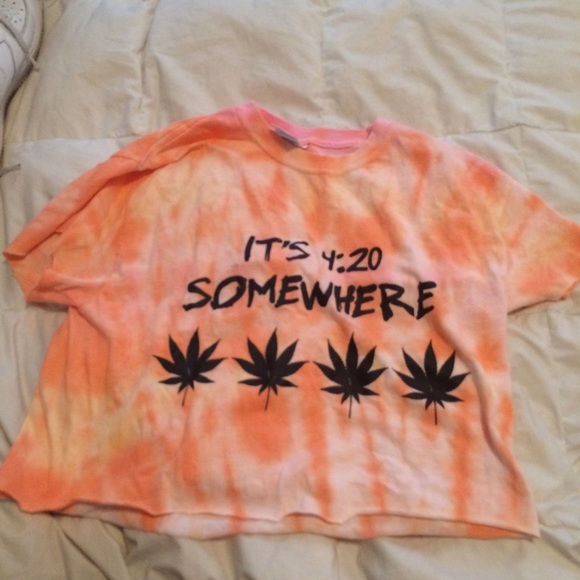 4:20 handmade tie dye cropped shirt
