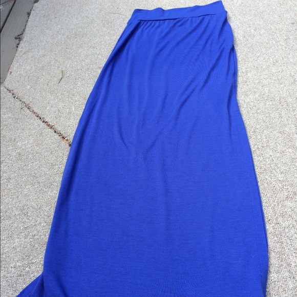 Royal blue maxi skirt with slits on sides