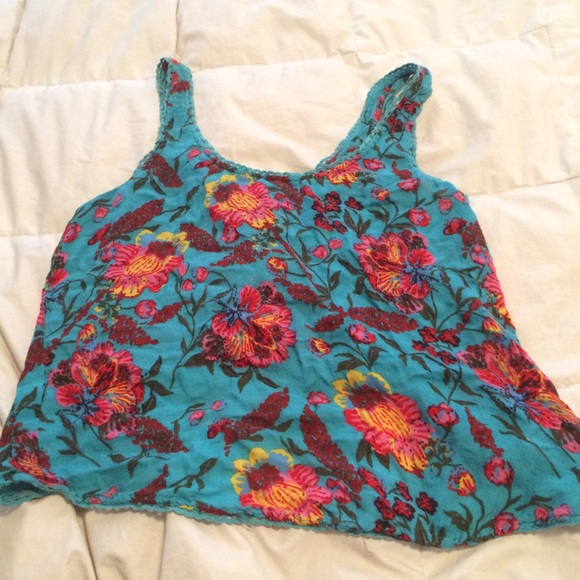 Floral open back tank top