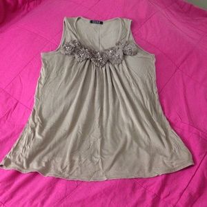 Tan Tank Top w/ cute neckline
