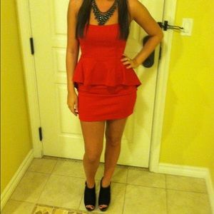 Red Peplum dress