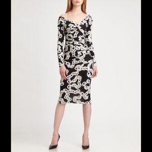 Diane von Furstenberg Bentley LS Chain-Print Dress