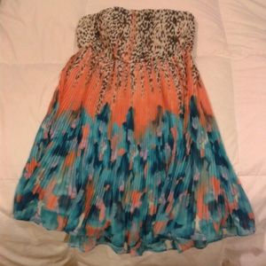 Colorful Strapless Dress (NEVER WORN)