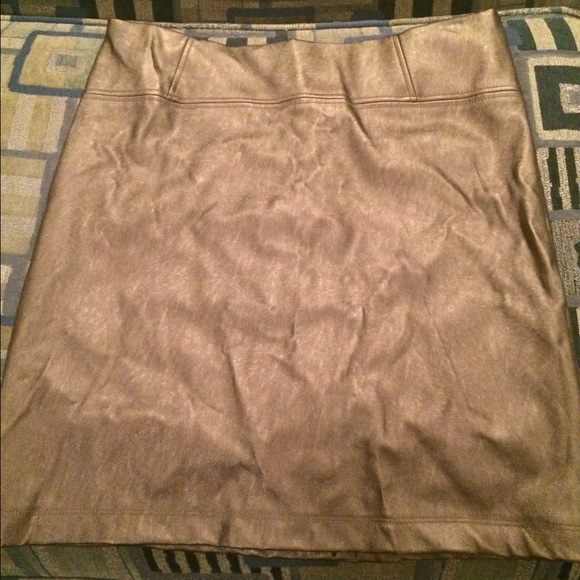 NWT NY&Co Stylish Pleather Bronze Skirt; Great add