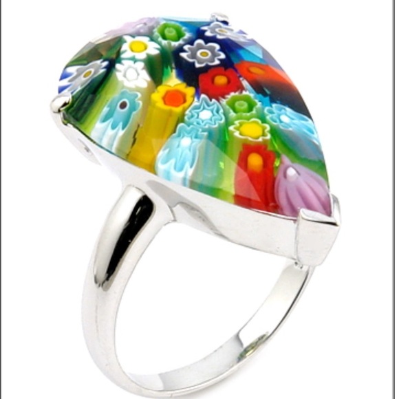 Jewelry - Nickel-free sterling silver Drop shape ring.