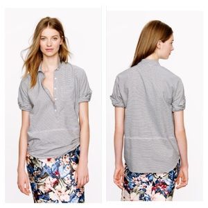 J. Crew Boyfriend Popover in Placed Stripe