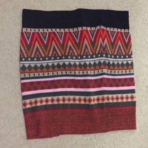 Tribal print bodycon skirt