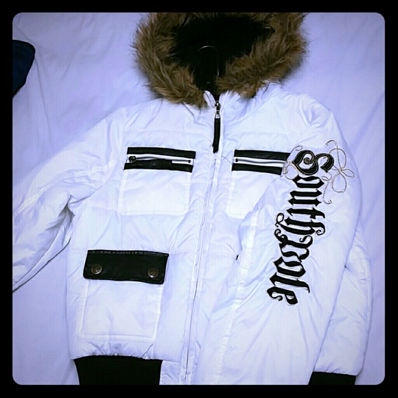 Black and white winter coat