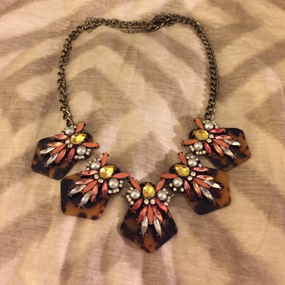 Bauble Bar pink and yellow necklace